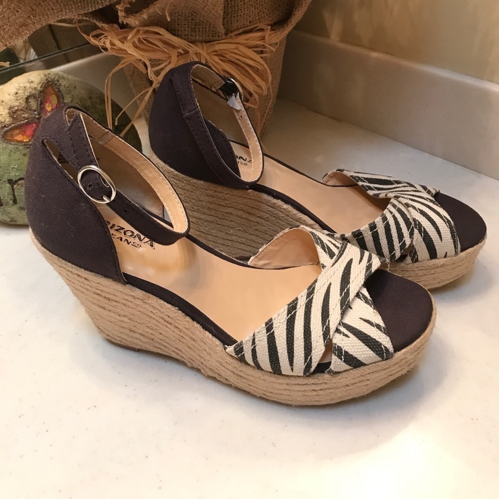 Brand-new zebra print wedges